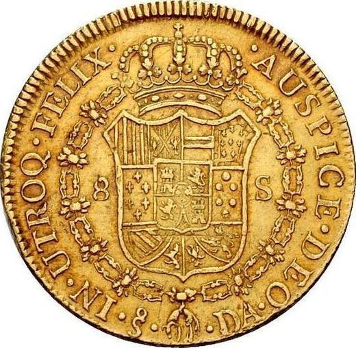 Reverse 8 Escudos 1793 So DA - Gold Coin Value - Chile, Charles IV