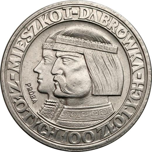 Revers Probe 100 Zlotych 1960 "1000 Jahre Polen" Nickel - Münze Wert - Polen, Volksrepublik Polen