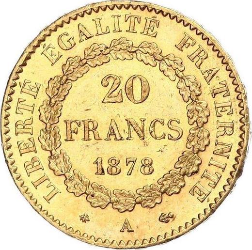 Reverse 20 Francs 1878 A "Type 1871-1898" - Gold Coin Value - France, Third Republic