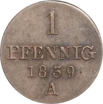 Reverse 1 Pfennig 1839 A - Coin Value - Hanover, Ernest Augustus