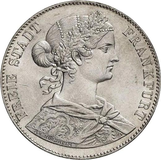 Obverse Thaler 1861 - Silver Coin Value - Frankfurt am Main, Free City