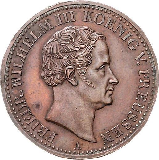 Obverse Thaler 1840 A "Mining" Copper One-sided strike - Coin Value - Prussia, Frederick William III