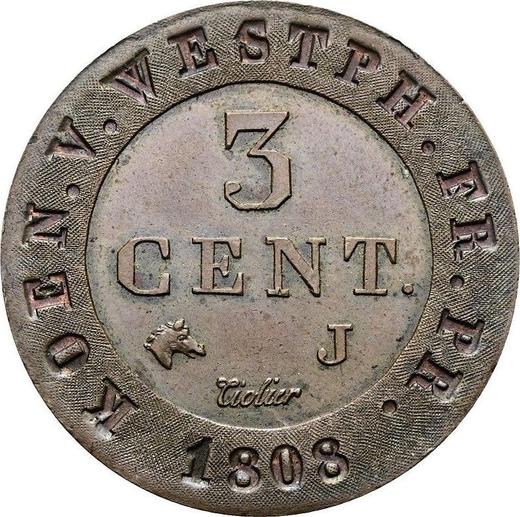 Reverse 3 Centimes 1808 J -  Coin Value - Westphalia, Jérôme Napoléon