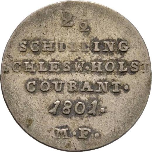 Reverse 1/24 Thaler 1801 MF - Silver Coin Value - Schleswig-Holstein, Christian VII