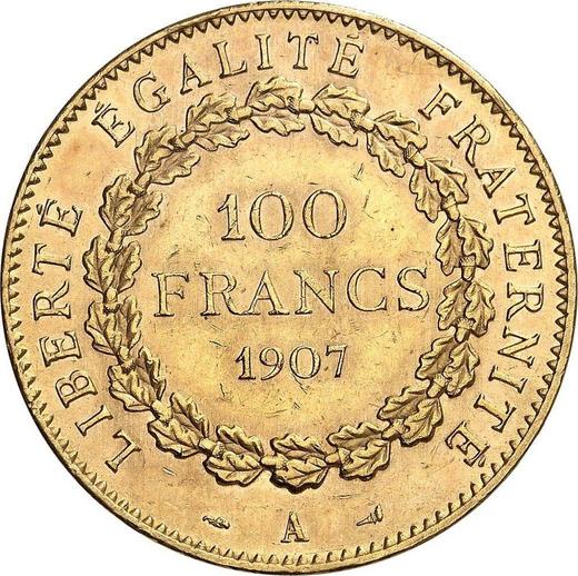 Reverse 100 Francs 1907 A "Type 1878-1914" - Gold Coin Value - France, Third Republic