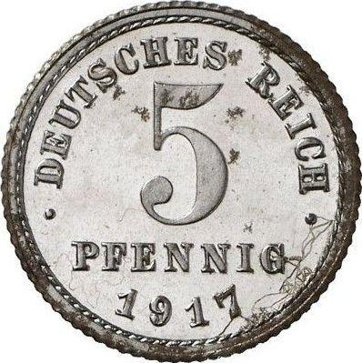 Avers 5 Pfennig 1917 E "Typ 1915-1922" - Münze Wert - Deutschland, Deutsches Kaiserreich