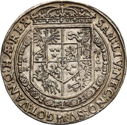 Reverse Thaler 1643 GG - Silver Coin Value - Poland, Wladyslaw IV