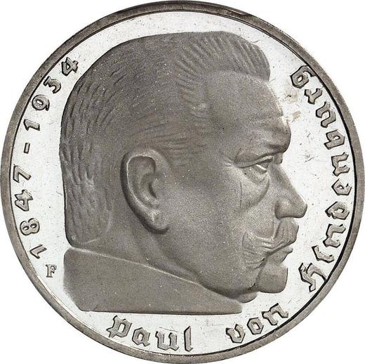 Obverse 5 Reichsmark 1936 F "Hindenburg" - Silver Coin Value - Germany, Third Reich