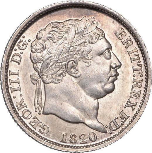 Anverso 1 chelín 1820 - valor de la moneda de plata - Gran Bretaña, Jorge III