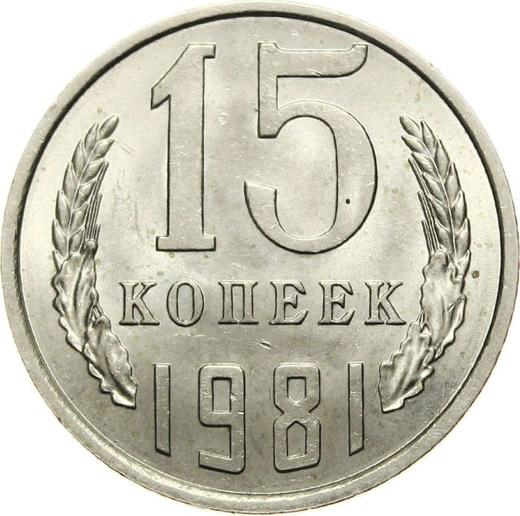 Reverse 15 Kopeks 1981 -  Coin Value - Russia, Soviet Union - USSR