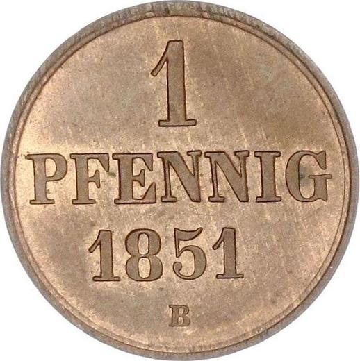 Reverse 1 Pfennig 1851 B -  Coin Value - Hanover, Ernest Augustus