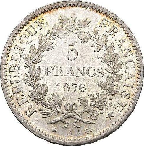 Reverse 5 Francs 1876 A "Hercules" - Silver Coin Value - France, Third Republic