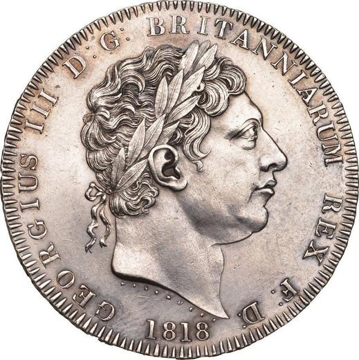 Awers monety - 1 korona 1818 Rant "LIX" - cena srebrnej monety - Wielka Brytania, Jerzy III