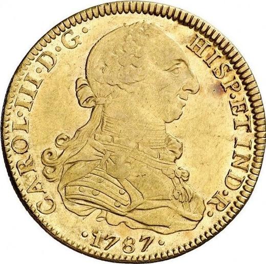 Obverse 8 Escudos 1787 Mo FM - Gold Coin Value - Mexico, Charles III