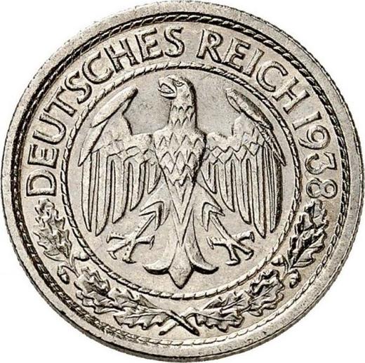 Obverse 50 Reichspfennig 1938 E - Coin Value - Germany, Weimar Republic