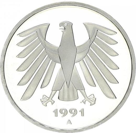 Reverse 5 Mark 1991 A - Coin Value - Germany, FRG