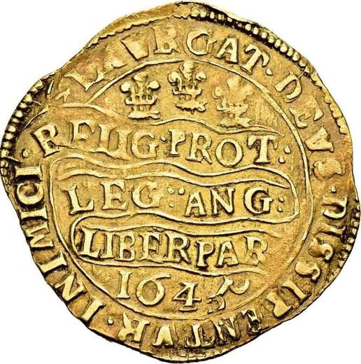 Реверс монеты - Юнайт 1645 года "Укороченный портрет" - цена золотой монеты - Великобритания, Карл I