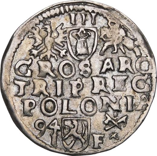 Reverse 3 Groszy (Trojak) 1594 IF "Poznań Mint" - Silver Coin Value - Poland, Sigismund III Vasa