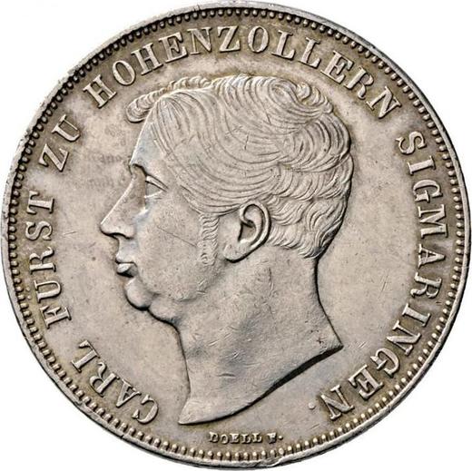 Anverso 2 táleros 1842 - valor de la moneda de plata - Hohenzollern-Sigmaringen, Carlos