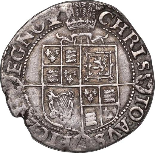 Reverse Shilling no date (1625-1642) "Second draped bust" Plume above the shield Cross on shield - Silver Coin Value - United Kingdom, Charles I