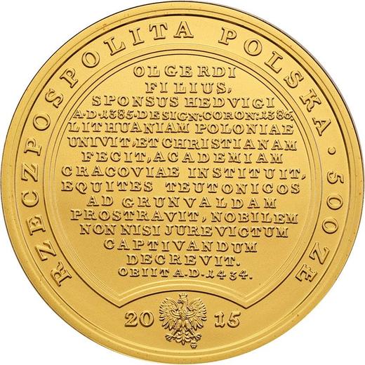 Obverse 500 Zlotych 2015 MW "Ladislas II Jagiello" - Gold Coin Value - Poland, III Republic after denomination