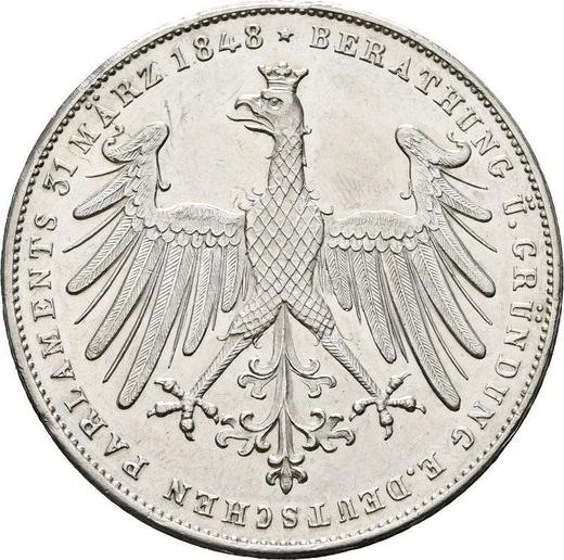Reverse 2 Gulden 1848 "Constituent assembly of the German parliament" - Silver Coin Value - Frankfurt am Main, Free City