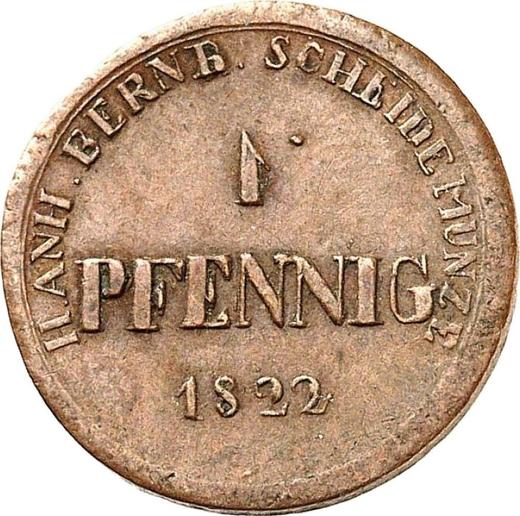 Reverse 1 Pfennig 1822 -  Coin Value - Anhalt-Bernburg, Alexius Frederick Christian