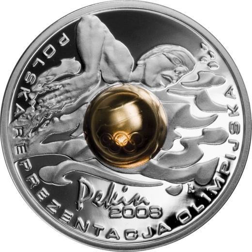 Revers 10 Zlotych 2008 MW RK "Olympische Sommerspiele, Peking 2008" Vergoldete Kugel - Silbermünze Wert - Polen, III Republik Polen nach Stückelung