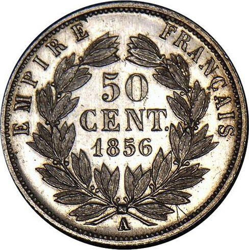 Revers 50 Centime 1856 A "Typ 1853-1863" - Silbermünze Wert - Frankreich, Napoleon III