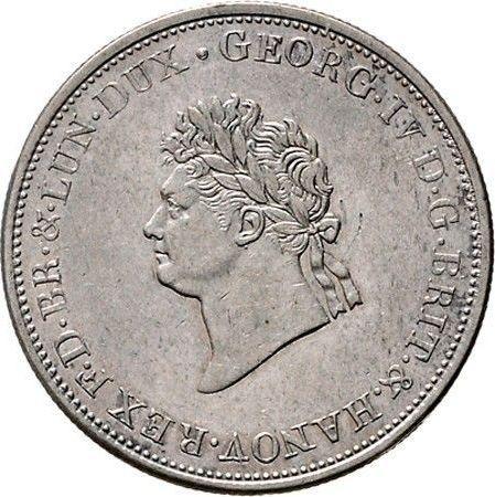 Obverse 2/3 Thaler 1828 B "Type 1826-1828" - Silver Coin Value - Hanover, George IV