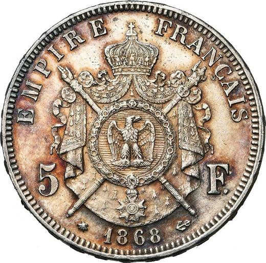 Reverse 5 Francs 1868 A "Type 1861-1870" - Silver Coin Value - France, Napoleon III