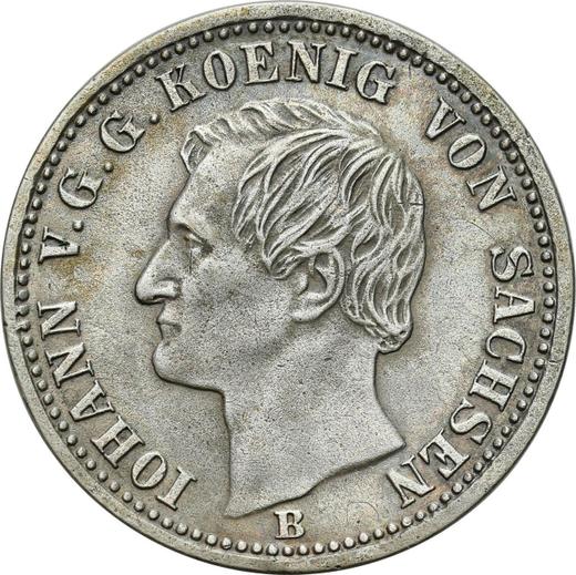 Obverse 1/6 Thaler 1861 B - Silver Coin Value - Saxony-Albertine, John
