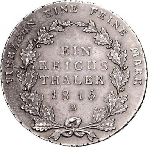 Reverso Tálero 1815 B - valor de la moneda de plata - Prusia, Federico Guillermo III