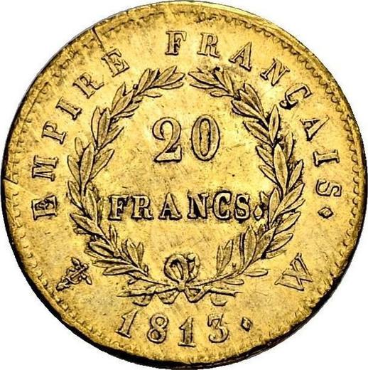 Reverse 20 Francs 1813 W "Type 1809-1815" - Gold Coin Value - France, Napoleon I