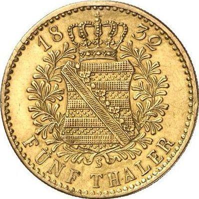 Reverse 5 Thaler 1832 S - Gold Coin Value - Saxony-Albertine, Anthony