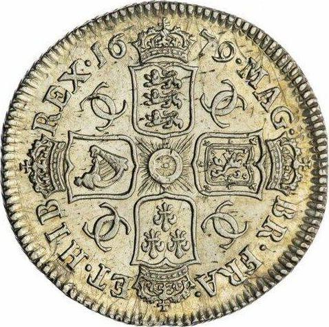 Rewers monety - 1 szeląg 1679 "Drugi popiersie laurowe" - cena srebrnej monety - Wielka Brytania, Karol II