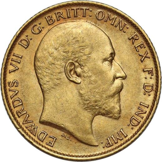 Anverso 1/2 soberano 1906 S - valor de la moneda de oro - Australia, Eduardo VII