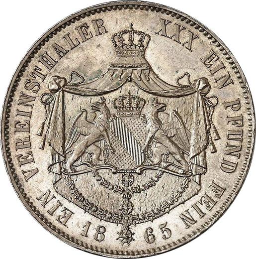 Revers Taler 1865 "Typ 1865-1871" - Silbermünze Wert - Baden, Friedrich I