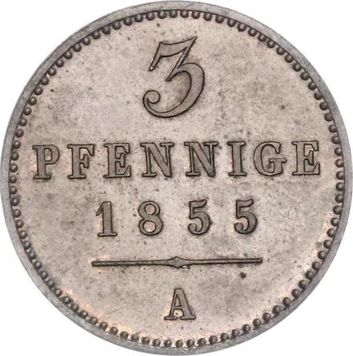 Reverse 3 Pfennig 1855 A -  Coin Value - Waldeck-Pyrmont, George Victor