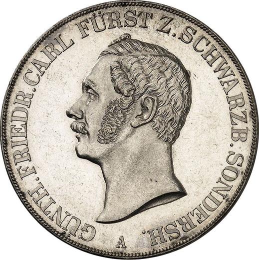 Avers Doppeltaler 1845 A - Silbermünze Wert - Schwarzburg-Sondershausen, Günther Friedrich Carl II