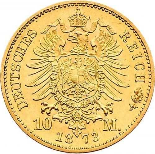 Reverse 10 Mark 1873 E "Saxony" - Gold Coin Value - Germany, German Empire