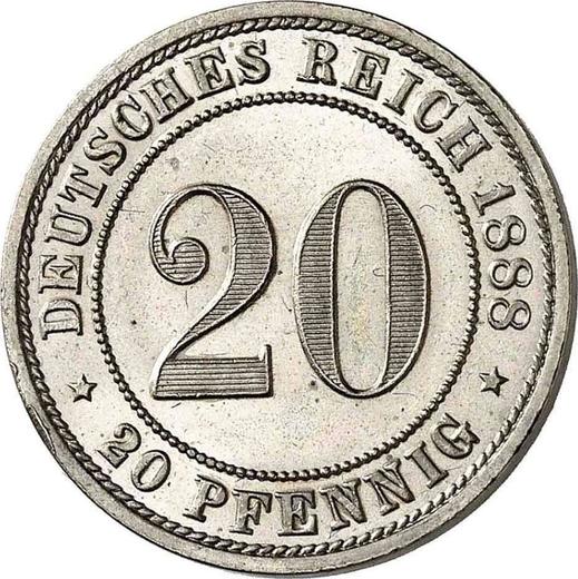 Anverso 20 Pfennige 1888 E "Tipo 1887-1888" - valor de la moneda - Alemania, Imperio alemán
