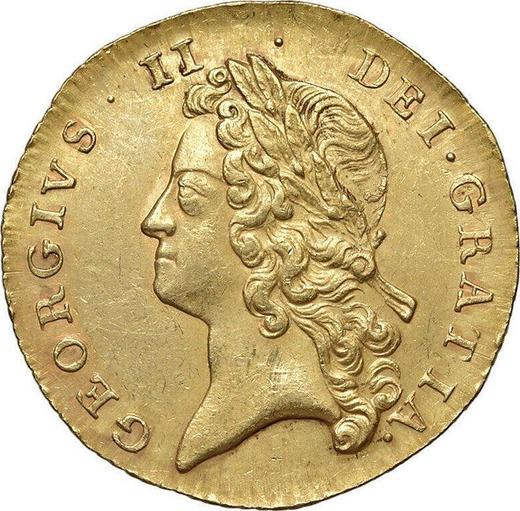 Obverse Two guinea 1738 "Young Head" - Gold Coin Value - United Kingdom, George II