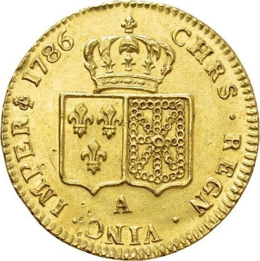 Reverse Double Louis d'Or 1786 A - Gold Coin Value - France, Louis XVI