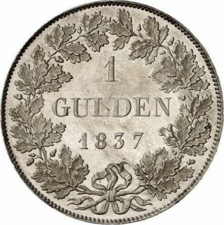 Reverse Pattern Gulden 1837 W - Silver Coin Value - Württemberg, William I