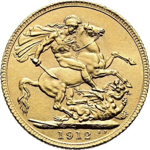 Reverse Sovereign 1912 BM - Gold Coin Value - United Kingdom, George V