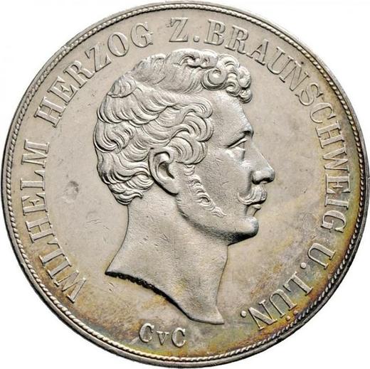Аверс монеты - 2 талера 1848 года CvC - цена серебряной монеты - Брауншвейг-Вольфенбюттель, Вильгельм