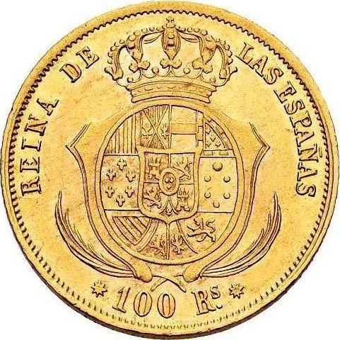 Reverse 100 Reales 1861 8-pointed star - Gold Coin Value - Spain, Isabella II