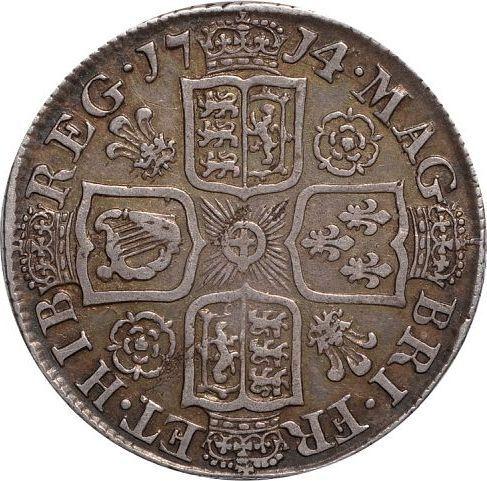 Revers 1 Schilling 1714 "Vierter Porträttyp" Rosen und Federn in Winkeln - Silbermünze Wert - Großbritannien, Anne