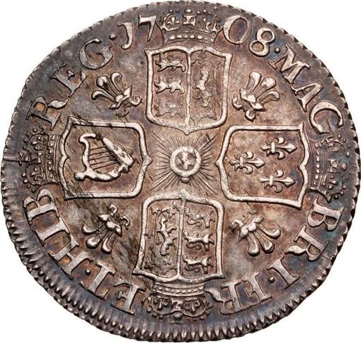 Reverse Sixpence 1708 Plumes in angles - Silver Coin Value - United Kingdom, Anne